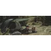 Tuneļtelts easy camp Pasvik 4 — 4-personu, stingrs karkass, 3 m ūdensnecaurlaidīga virsjumta, alumīnija stieņi, tumši zaļa, 2350×4050×1200 mm