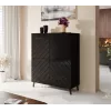 Shelving unit ABETO 100.5 x 40 x 121.5 cm melns/glancēts melns