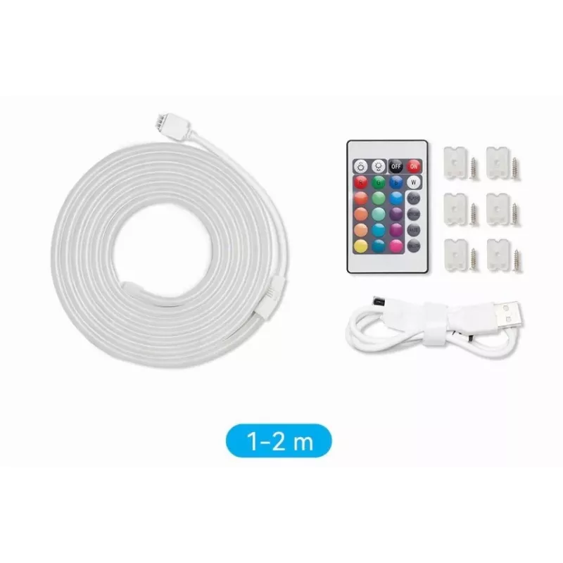 LED lentes gaisma Vention PAEWH 2 m, USB barošana 5V, RGB ar IR tālvadību, abpusējas līmlentes montāža