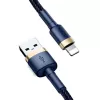 Lightning kabelis Baseus CALKLF-CV3 2m zils zelta