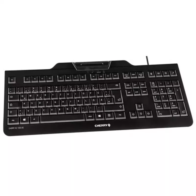 CHERRY KC 1000 SC tastatūra Universāla USB AZERTY Beļģu Melna