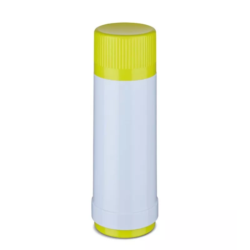 Termosa pudele ROTPUNKT Series 40 0.75 L — dubultsienu polipropilēns, 24 h karsts / 36 h auksts, balti-dzeltens