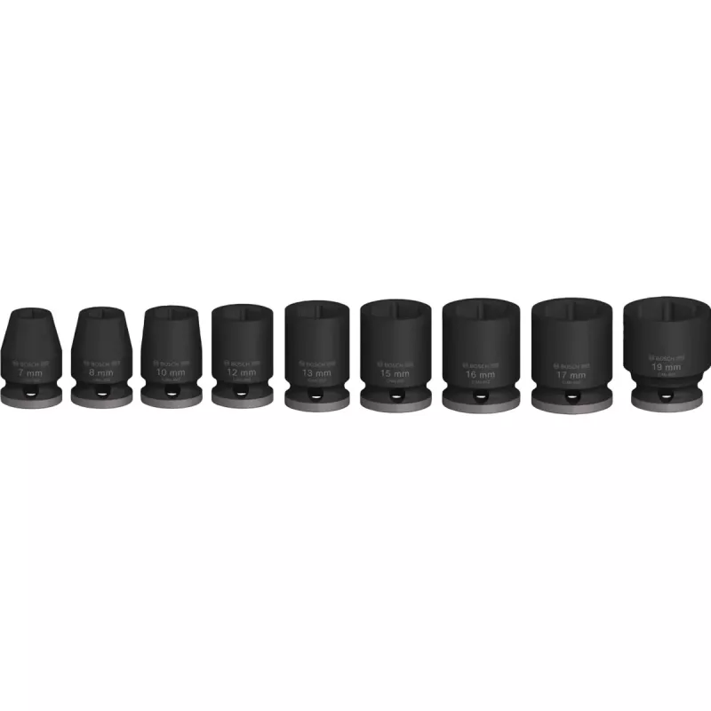 Bosch triecienuzgriežņu atslēgu komplekts 3/8 collas, 9 detaļas, melns, standarta