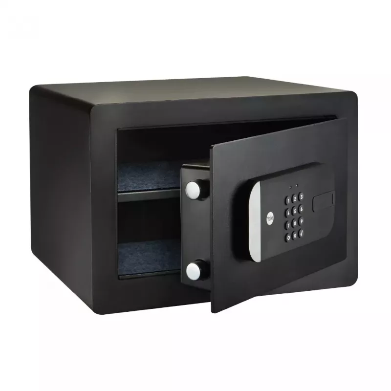 Brīvi stāvošs seifs Yale YSS/250/EB1 — elektroniskā un atslēgas slēdzene, melns, 250×300×350 mm