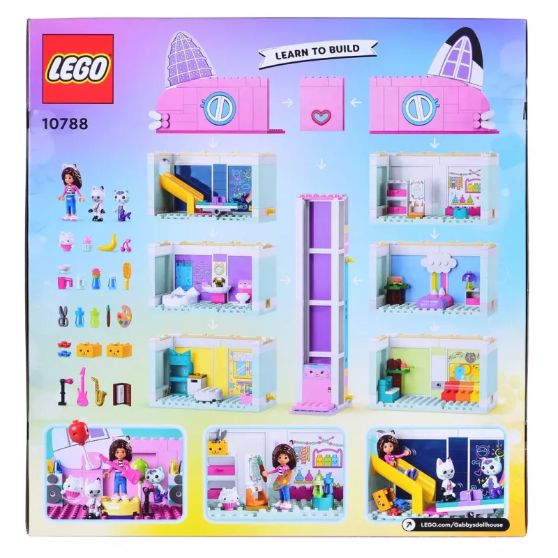Konstrukciju rotaļlieta LEGO Gabby's Dollhouse komplekts 10788 — 498 gabali, 3 minifigūras, no 4 gadu vecuma