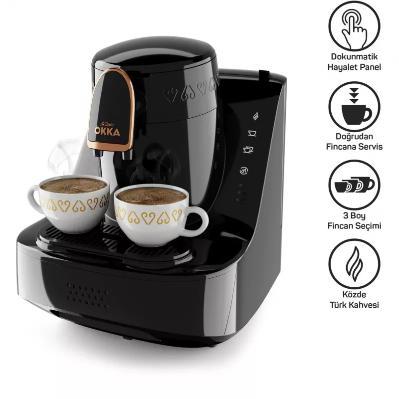 Okka Elite, moka kafijas automāts melns/vara, modelis 2025