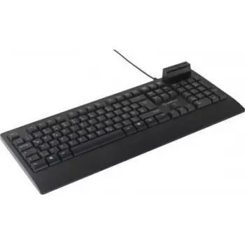 Renkforce RF-CKB-200 USB tastatūra vācu, QWERTZ melna ar viedkaršu lasītāju (RF-CKB-200)