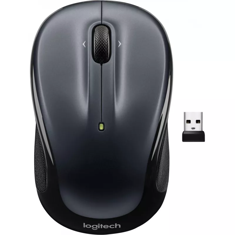 LOGITECH M325s pele labročiem un kreiso roku lietotājiem optiskā 5 pogas bezvadu 2.4 GHz USB bezvadu uztvērējs tumši pelēka