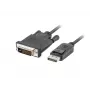 Video kabeļa adapteris LANBERG DisplayPort uz DVI-D CA-DPDV-10CU-0018-BK, 1,8 m, melns