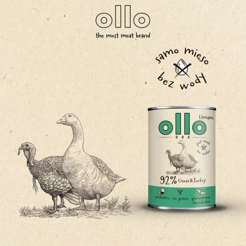 OLLO Umami Zoss un tītara – mitrā suņu barība – 850 g