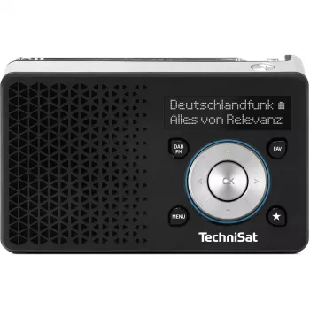 Portatīvais radio TECHNISAT DIGITRADIO 1 A — DAB+/FM, OLED displejs, USB-C, 3,5 mm austiņu izeja, 1 W, melns/sudrabains