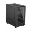 19 collu statīva skapis LANBERG 22U 600x1000 mm, melns, stikla priekšējās un aizmugurējās durvis