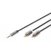 Digitus | Stereo 3,5 mm uz 2 RCA sadalītājs Y, tēviņš uz tēviņu | DB-510330-018-S | 3,5 mm stereo | 2x RCA spraudnis