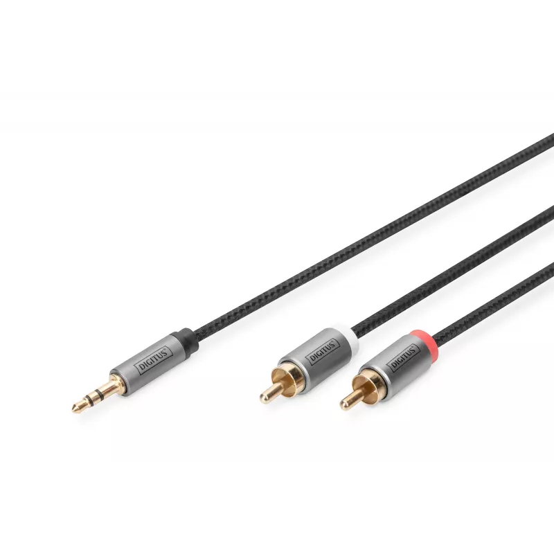 Digitus | Stereo 3,5 mm uz 2 RCA sadalītājs Y, tēviņš uz tēviņu | DB-510330-018-S | 3,5 mm stereo | 2x RCA spraudnis