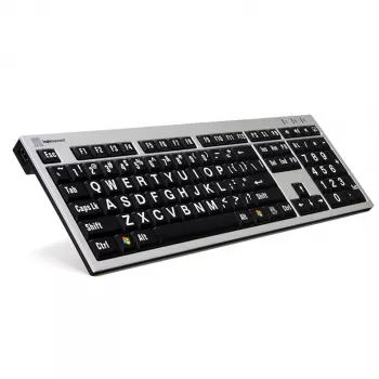 Tastatūra Logickeyboard LKB-LPRNTWB-AJPU Biroja USB Franču Melna Sudraba