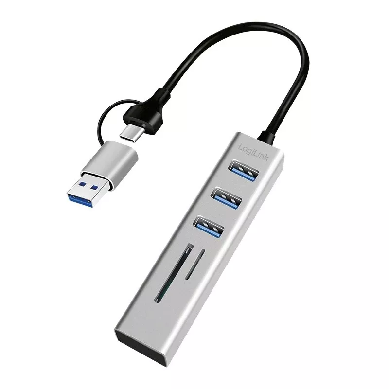 USB3.0 centrmezgls USB-A, SD/microSD slots, 2in1