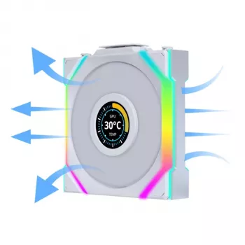 Ventilators Lian Li UNI FAN SL Wireless LCD 120 12 cm Balts 31 dB 51.45 cfm