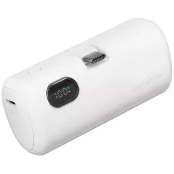 Ārējais akumulators 4smarts 541657 5000 mAh Li‑Ion balts USB‑C 2 porti PD 2.0 PPS Quick Charge 3.0 3.63 V