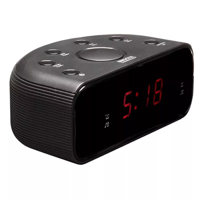 Clock Denver CR-430 analogā un digitālā FM radio LED displejs melns