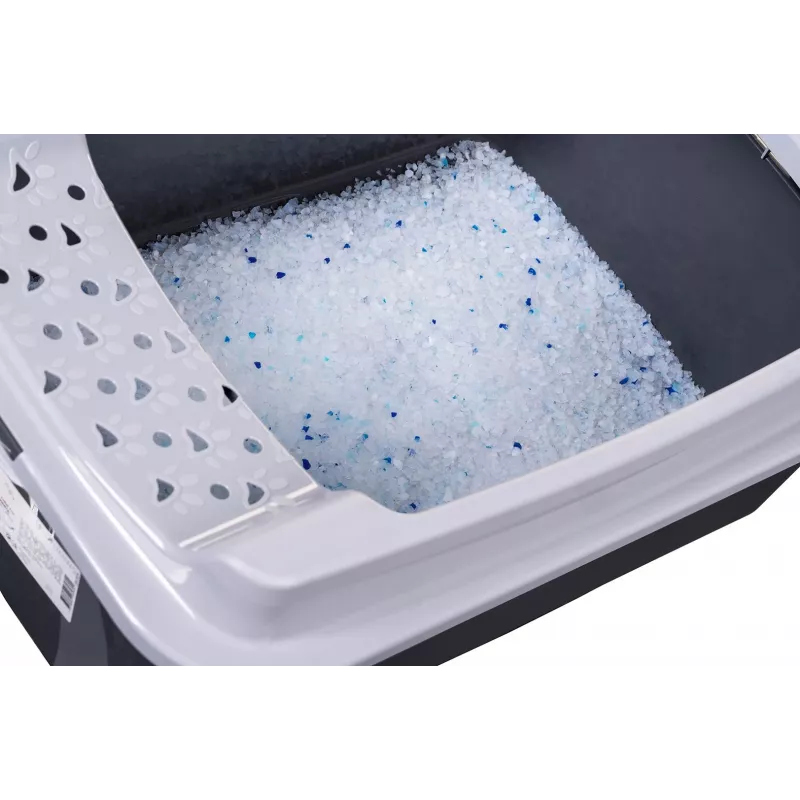 Kaķu kastīte DIAMENTIQ Bonita pelēka plastmasas 571×392×209 mm, 1 kg