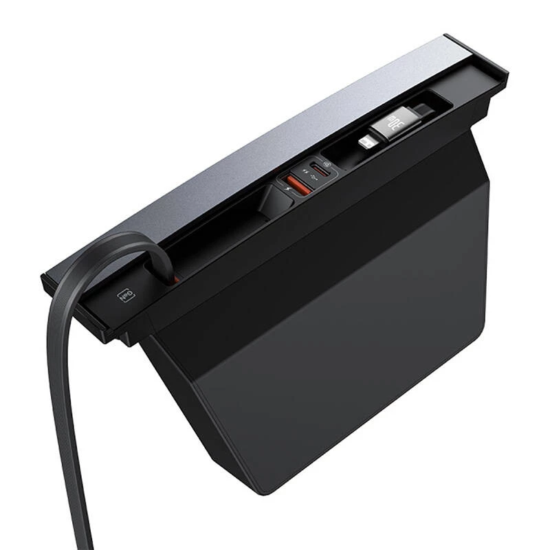 Hub Baseus T-Space ar USB-C uz Lightning kabeļiem Tesla automašīnām (melns)