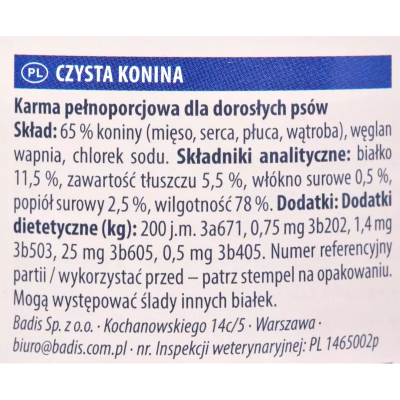 Mitrā suņu barība Animonda GranCarno Horse Adult 400 g — vienas olbaltumvielas, 78% mitruma, 11,5% olbaltumvielu