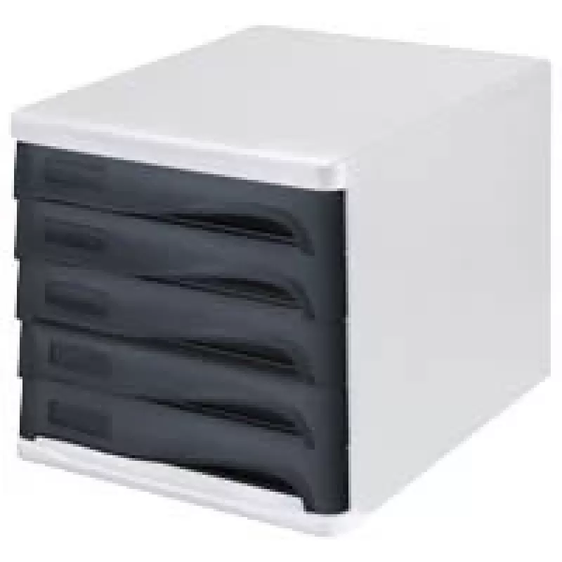 helit Schubladenbox schwarz DIN A4 mit 5 Schubladen (H6129998)