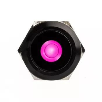 DimasTech Vandalismustaster 25mm Melnsline Dot RGB (PD224) vandāļizturīga spiedpoga