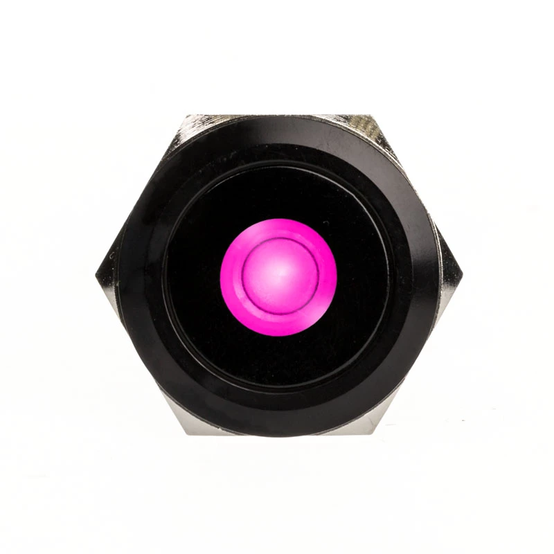 DimasTech Vandalismustaster 25mm Melnsline Dot RGB (PD224) vandāļizturīga spiedpoga