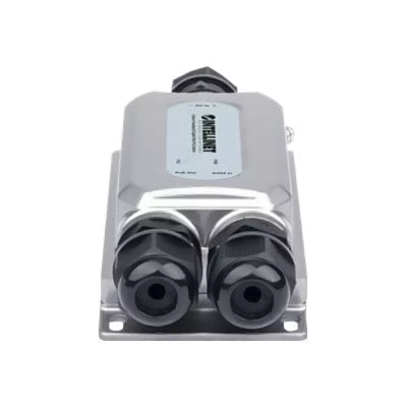 Intellinet Outdoor Vandalproof Gigabit PoE++ Injectors, viens 60 W ports, atbilst IEEE 802.3bt (4PPoE), IP67 ūdensnecaurlaidīgs, IK10 vandālizturīgs, metāla korpuss