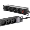 Qoltec Aluminum PDU for 10'' RACK | 1U | 16A | 4xFRENCH | 1.8m