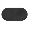 Belkin WIZ021VFBK - 2-in-1 bezvadu uzlādes paliktnis ar Qi2 tehnoloģiju 15 W, melns