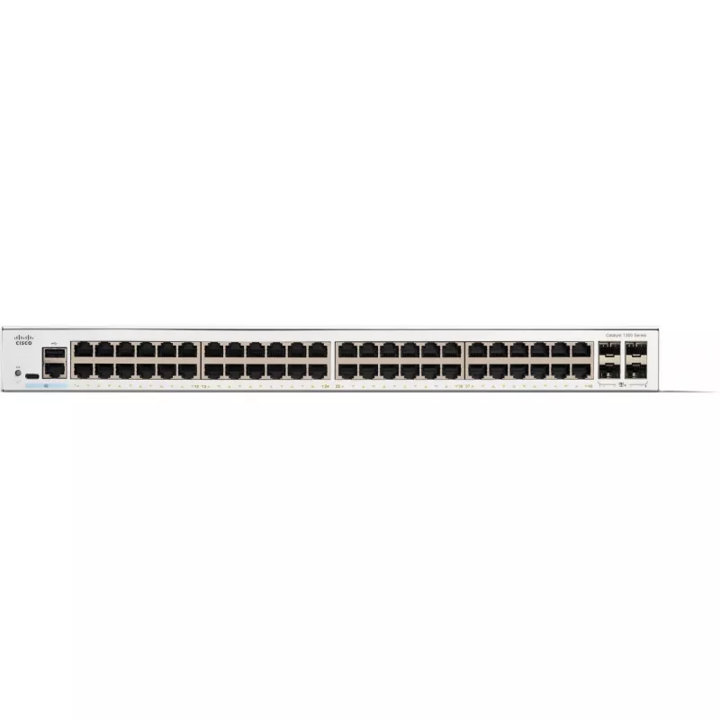 Cisco Catalyst 1300-48T-4X pārvaldīts slēdzis, 48 porti GE, 4x10GE SFP+, ierobežota mūža aizsardzība (C1300-48T-4X)