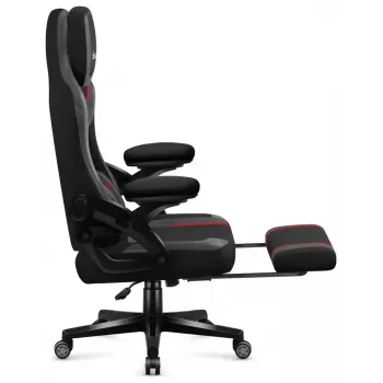 Spēļu krēsls huzaro Force 4.6 — ergonomisks auduma sēdeklis, regulējams augstums un slīpums, jostasvietas atbalsts, maks. 130 kg, sēdekļa platums 41 cm