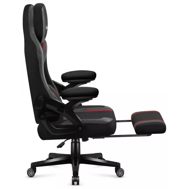 Spēļu krēsls huzaro Force 4.6 — ergonomisks auduma sēdeklis, regulējams augstums un slīpums, jostasvietas atbalsts, maks. 130 kg, sēdekļa platums 41 cm