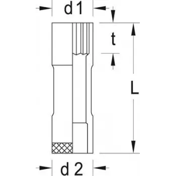 Triecienuzgriežņa ligzda Gedore 6140330 dziļums 80 mm augstums 45 mm svars 133 g