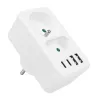 Strāvas sadalītājs MACLEAN MCE249 F/W — 2x elektrotīkla rozetes (16A + 6A) un 4x USB (2x A, 2x C PD 20W)
