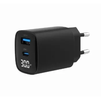 Mobilās ierīces lādētājs Gembird TA-UC-PDQC30LCD-BK-01 Ātrā uzlāde Melns