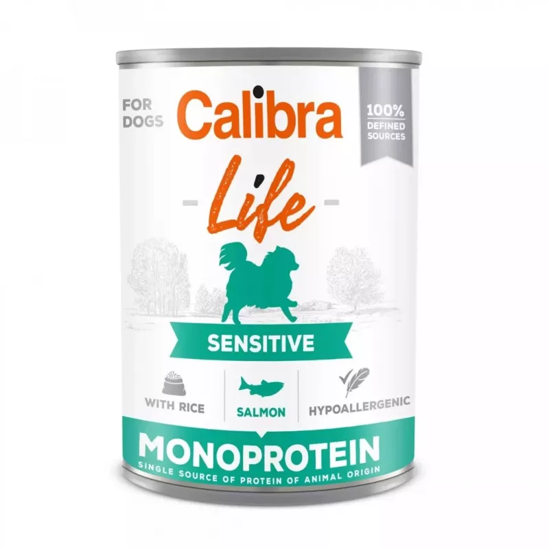 CALIBRA Life Sensitive lasis ar rīsiem - mitrā suņu barība - 400g