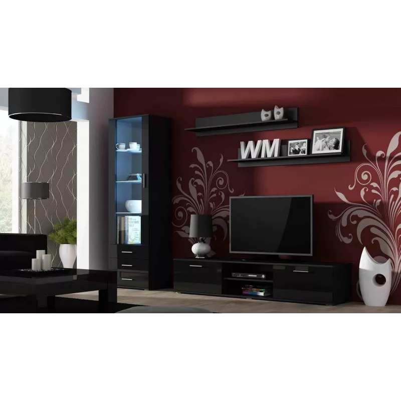 Cama TV statīvs SOHO 180 melns/melns glancēts