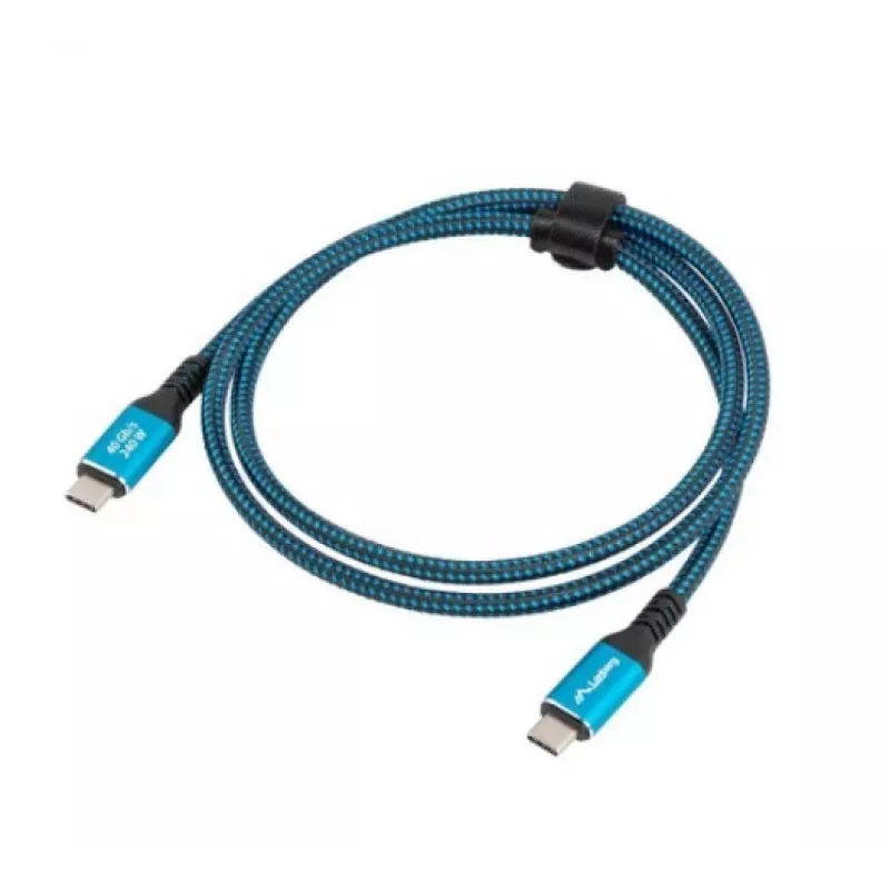 USB-C kabelis M/M USB4 1,5m 240W 60Hz Melns-Zils