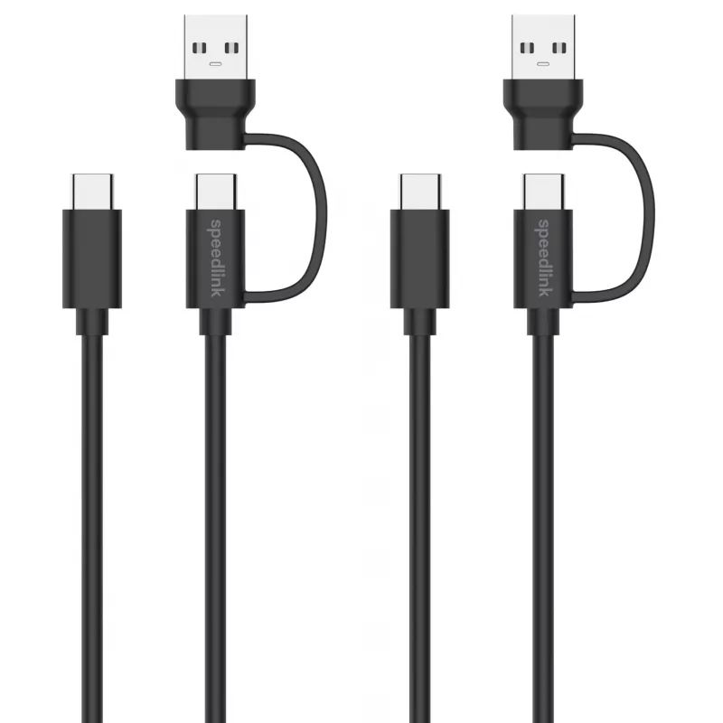 USB 3.2 Gen 1 (3.1 Gen 1) kabelis Speedlink SL-460101-BK, 3 m, USB A/USB C uz USB C, melns