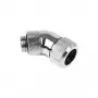 Alphacool Eiszapfen 13mm HardTube pieskrūvējams savienotājs 45° pagriežams G1/4 - Hromēts (17406)