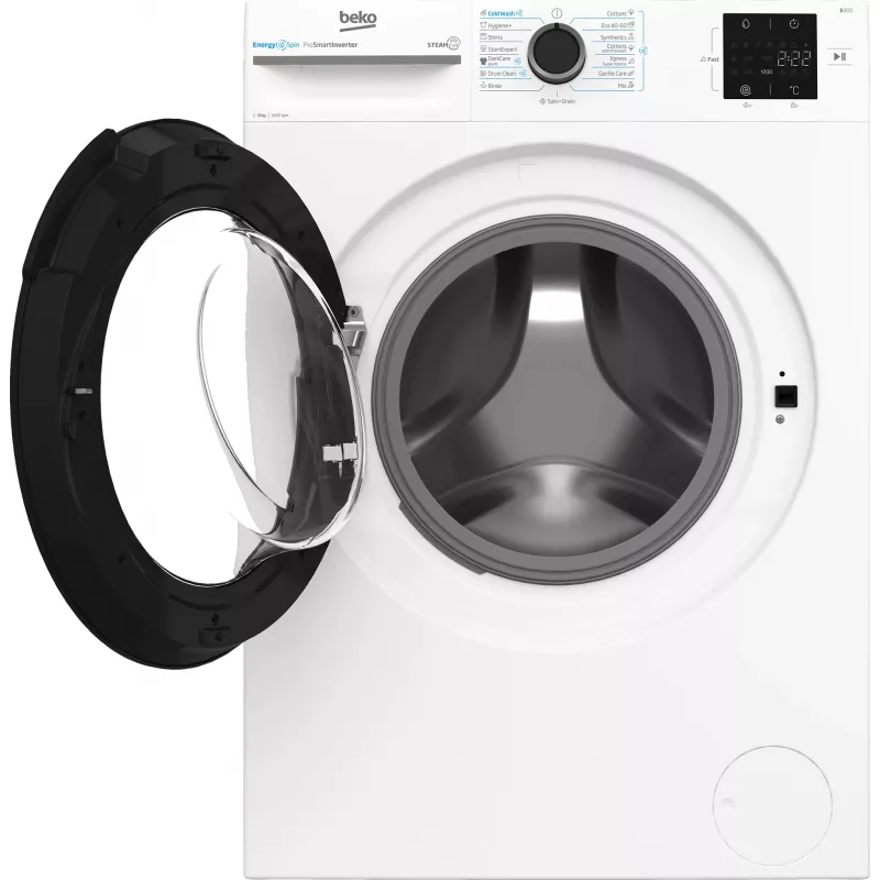 BEKO veļas mazgājamā mašīna BM3WFSU38413WB, 8 kg, enerģijas klase A, 51.8 cm, 1400 apgr./min, invertora motors