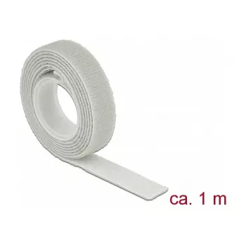 Āķa un cilpas stiprinājuma lente DELOCK 18274 — pelēka, 13 mm × 1 m, 1 gab.