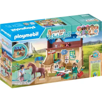 Playmobil Horses of Waterfall - Jāšanas terapija un veterinārā prakse - Lomu un iztēles spēle bērniem vecumā no 5 līdz 10 gadiem - Fat Brain Toys
