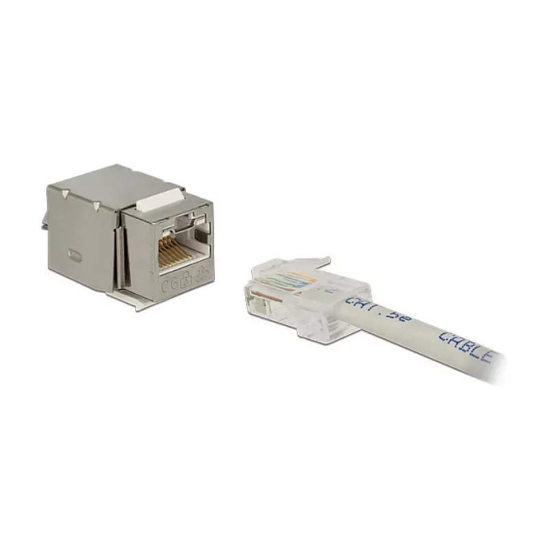 Keystone modulis DELOCK 86404 — RJ-45 sudraba, 38,5×22,3×17,3 mm