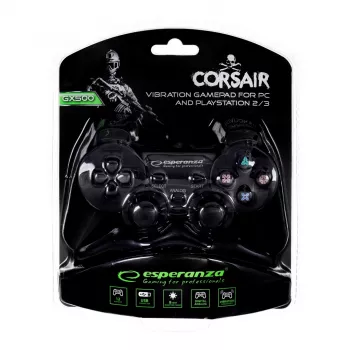 Esperanza EG106 spēļu kontrolieris ar sviru PC, PlayStation 2, PlayStation 3, analogais/digitālais USB 2.0, melns