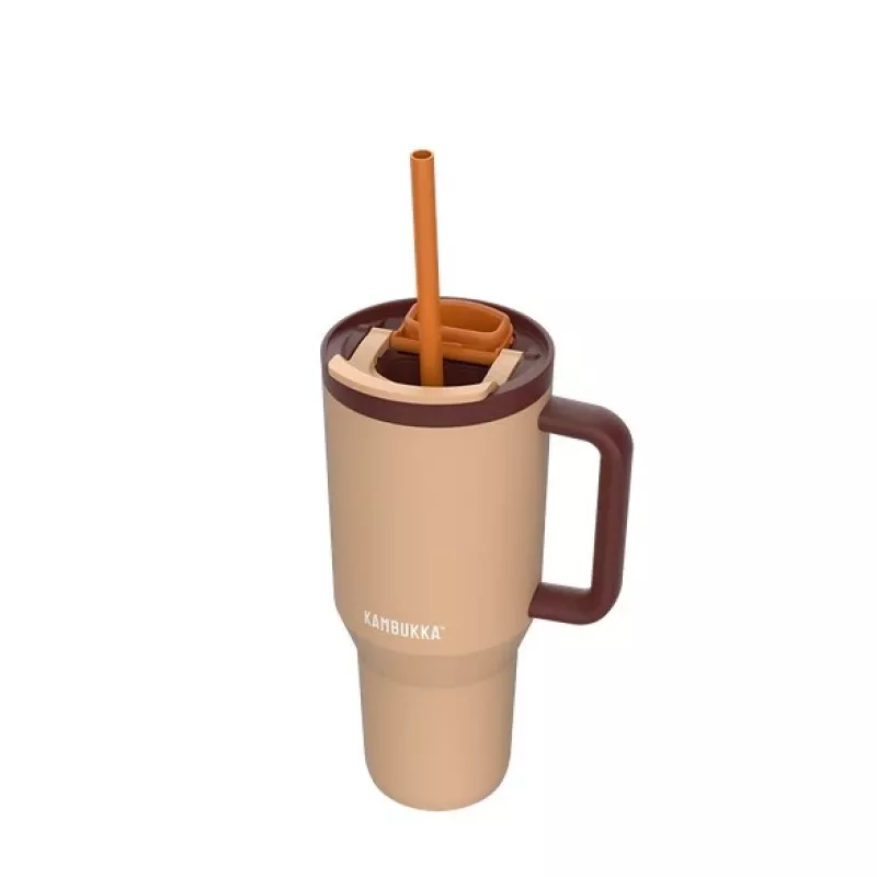 Termokrūze ar teleskopisko salmiņu Kambukka Rio Tumbler 950ml Almond Dream