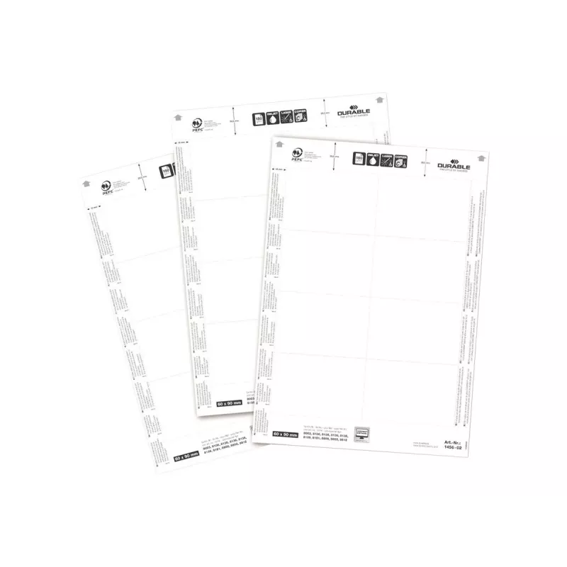 Nozīmīšu ieliktnis Durable 1456-02 60x90 mm Balts